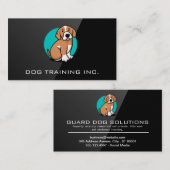 Dog-K9-Logo | Business Card für das Schwarze Gloss Visitenkarte (Vorne/Hinten)