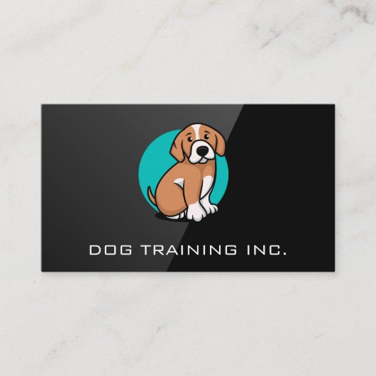 Dog-K9-Logo | Business Card für das Schwarze Gloss Visitenkarte (Vorderseite)