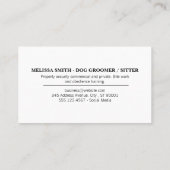 Dog K9 | Muster für Hunde Visitenkarte (Rückseite)
