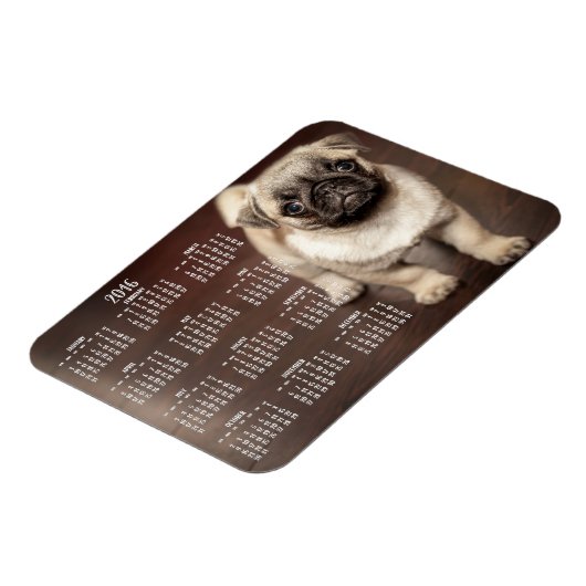 Dog-Kalender 2016 Foto Small Magnet 3x4 (Linke Seite)