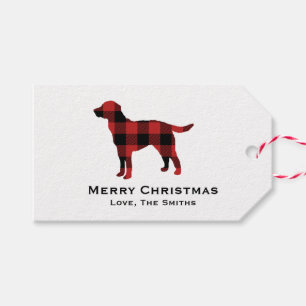 Dog Kariert Buffalo Karo Silhouette Weihnachten Geschenkanhänger