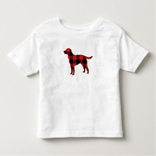 Dog Kariert Buffalo Karo Silhouette Weihnachten Kleinkind T-shirt