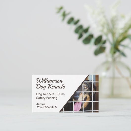 Dog Kennels Wire Fencing Visitenkarte (Stehend Vorderseite)