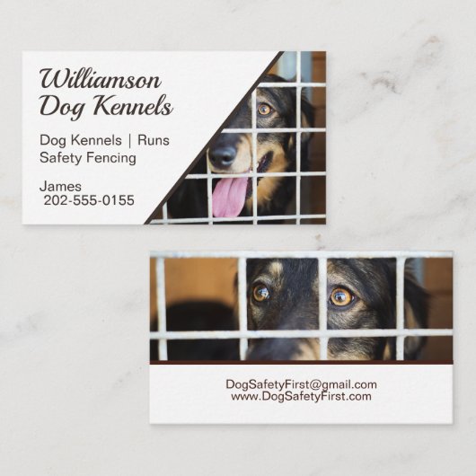 Dog Kennels Wire Fencing Visitenkarte (Vorne/Hinten)