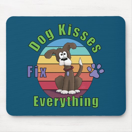 Dog Kisses Fix Alles Mousepad (Vorne)