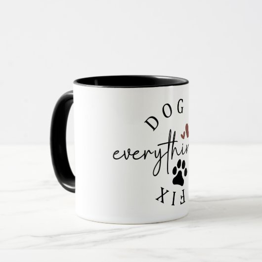 Dog Kisses Fix Everything Tasse (Vorderseite Links)