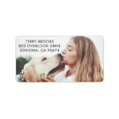 Dog Kisses Photo Return Address Label Adressaufkleber (Vorne)