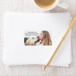 Dog Kisses Photo Return Address Label Adressaufkleber
