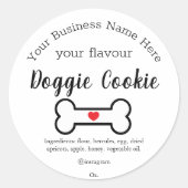 Dog Knochen Custom Doggie Cookie Runder Aufkleber (Vorderseite)