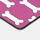 Dog Knochen Design Muster rosa Hintergrund Schreibtischunterlage (Ecke)