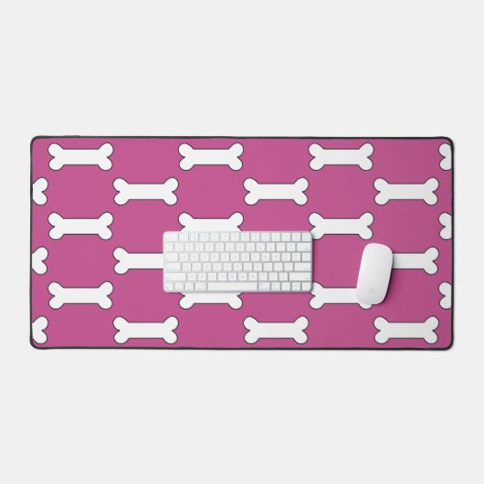 Dog Knochen Design Muster rosa Hintergrund Schreibtischunterlage (Tastatur & Maus)