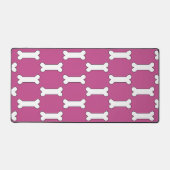 Dog Knochen Design Muster rosa Hintergrund Schreibtischunterlage (Vorderseite)