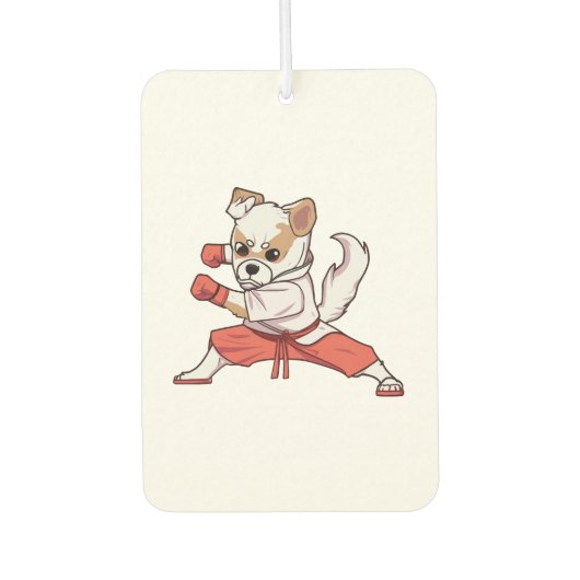 Dog Knows Karate Autolufterfrischer (Vorderseite)