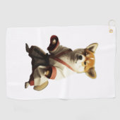 Dog Knows Karate Golfhandtuch (Horizontal)