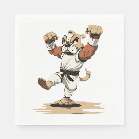 Dog Knows Karate Serviette (Vorderseite)