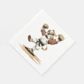 Dog Knows Karate Serviette (Ecke)