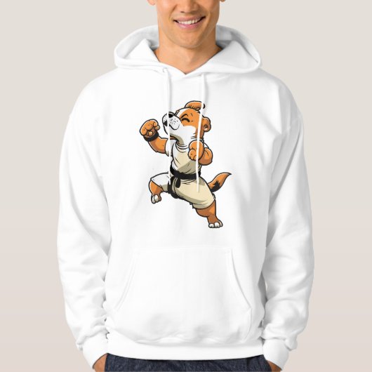 Dog Knows Karate transformiert Hoodie (Vorderseite)