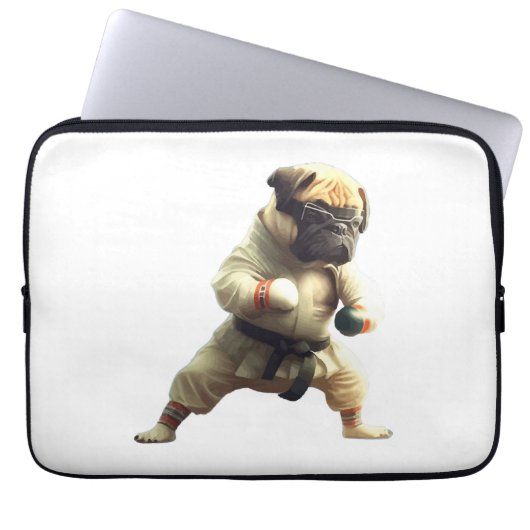 Dog Knows Karate transformiert Laptopschutzhülle (Vorderseite)
