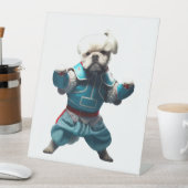 Dog Knows Karate transformiert Sockelschild (In Situ)