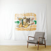 Dog Knows Karate Wandteppich (Beispiel (Horizontal))