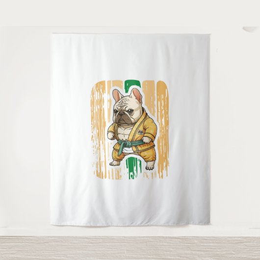 Dog Knows Karate Wandteppich (Vorderseite)