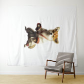Dog Knows Karate Wandteppich (Beispiel (Horizontal))