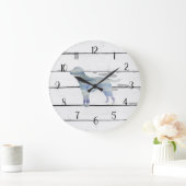 Dog Labrador Rustic Shiplap Farmhouse Decor Große Wanduhr (Zuhause)