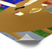 Dog & Lady im Café bei Sonnenuntergang "Forever Lo Poster (Ecke)