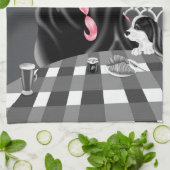 Dog & Lady im Café Pink Hair Tee Handtuch (Gefaltet)