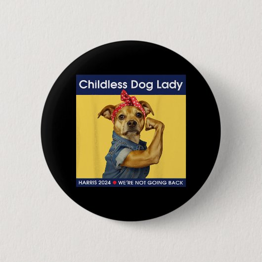 Dog Lady Kamala-harris 2024 Button (Vorderseite)