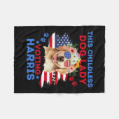 Dog Lady Vote Kamala Harris 2024 Golden Retriever Fleecedecke (Vorderseite (Horizontal))
