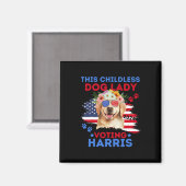 Dog Lady Vote Kamala Harris 2024 Golden Retriever Magnet (Vorderseite/Rückseite)