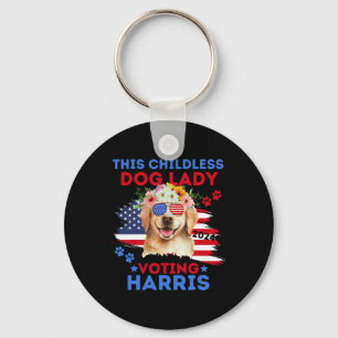Dog Lady Vote Kamala Harris 2024 Golden Retriever Schlüsselanhänger