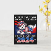 Dog Ladys for Harris 2024 Kamala Präsident Karte (Gelbe Blume)