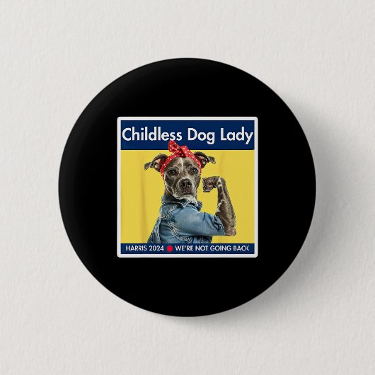 Dog Ladys Kamala Harris 2024 Präsident Button (Vorderseite)