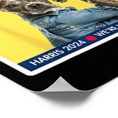 Dog Ladys Kamala Harris 2024 Präsident Poster (Ecke)
