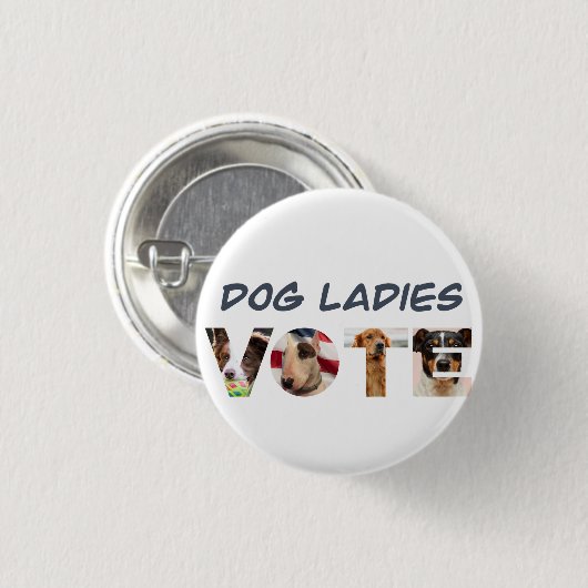 Dog Ladys Vote Hat Button (Vorne & Hinten)