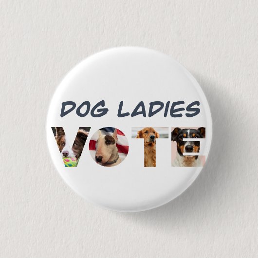Dog Ladys Vote Hat Button (Vorderseite)