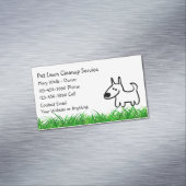 Dog Lawn Cleanup Simple Business Card Magnets Magnetische Visitenkarte (Beispiel)