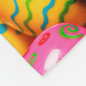 Dog Laying on Easter Eggs Fleecedecke (Ecke)