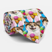 Dog Laying on Easter Eggs Krawatte (Gerollt)