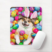 Dog Laying on Easter Eggs Mousepad (Mit Mouse)