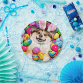 Dog Laying on Easter Eggs Pappteller (Party)