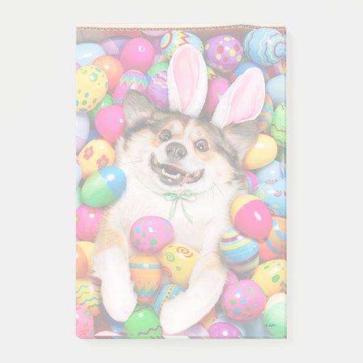 Dog Laying on Easter Eggs Post-it Klebezettel (Vorderseite)