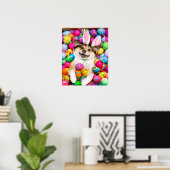 Dog Laying on Easter Eggs Poster (Heimbüro)