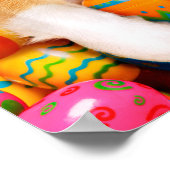 Dog Laying on Easter Eggs Poster (Ecke)