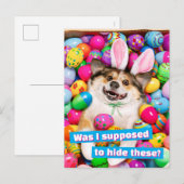 Dog Laying on Easter Eggs Postkarte (Vorne/Hinten)