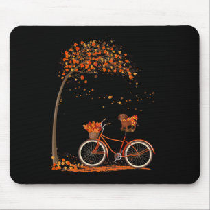 Dog Leaf Fall Autumn Cycling Fun Dachshund Lover Mousepad