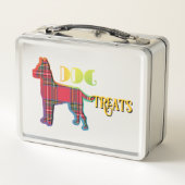 DOG-LECKEREIEN Rote Karierte Alte Schule Metall Brotdose (Rückseite)