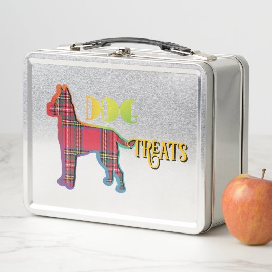 DOG-LECKEREIEN Rote Karierte Alte Schule Metall Brotdose (Beispiel)